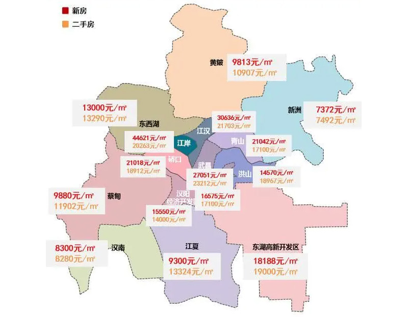5月武汉最新房价地图出炉！附江夏、光谷各小区最新房价表！