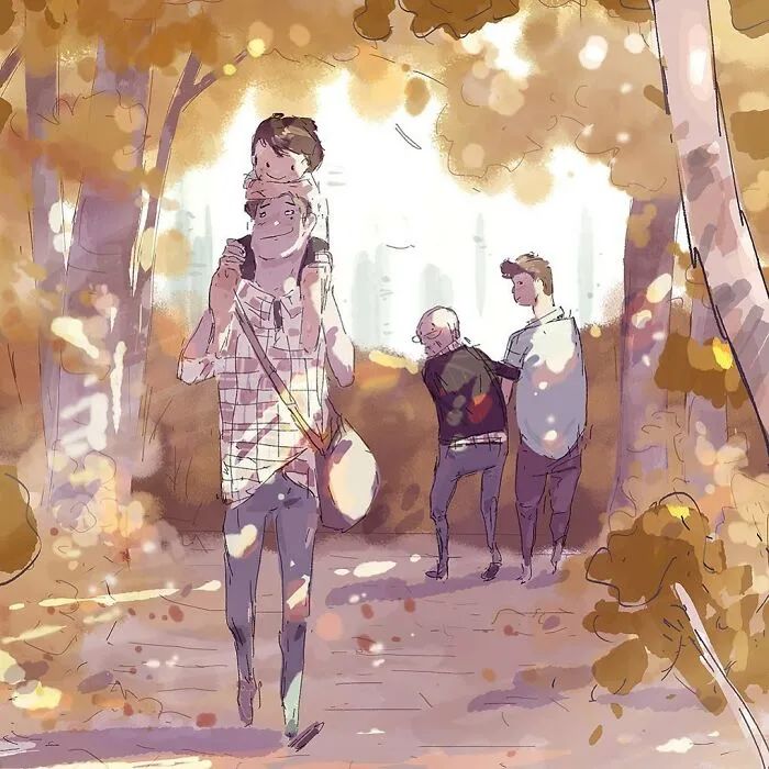 14幅暖心插画告诉我们，一家人在一起，才是稳稳的幸福