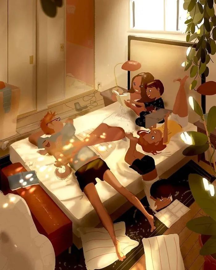 14幅暖心插画告诉我们，一家人在一起，才是稳稳的幸福