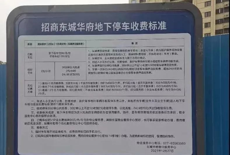 降了！江夏一小区公布停车收费新标准后，业主们这样说……